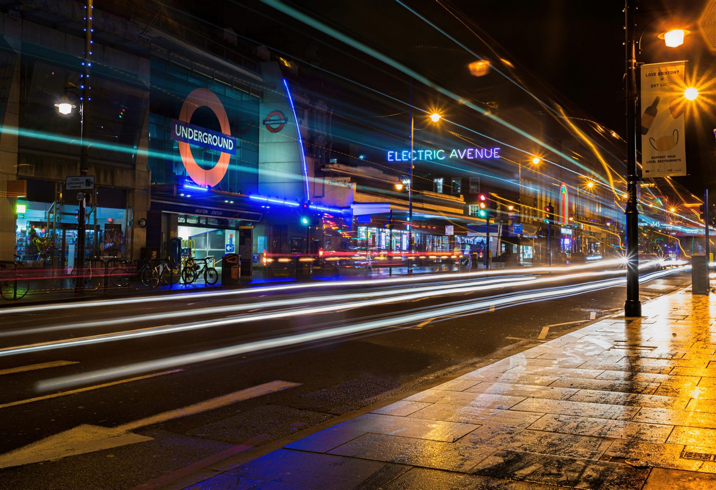 Electric Avenue, South London at night